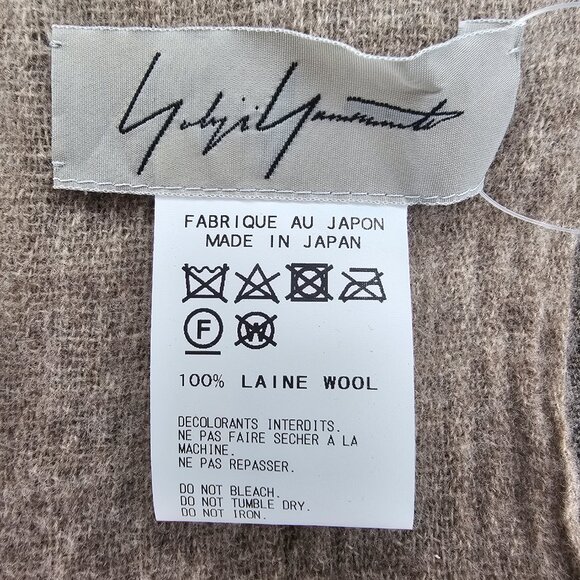 NWT!! Yohji Yamamoto 100% Laine Wool Checkered Plaid Boucle Double Scarf Wrap - Picture 8 of 10